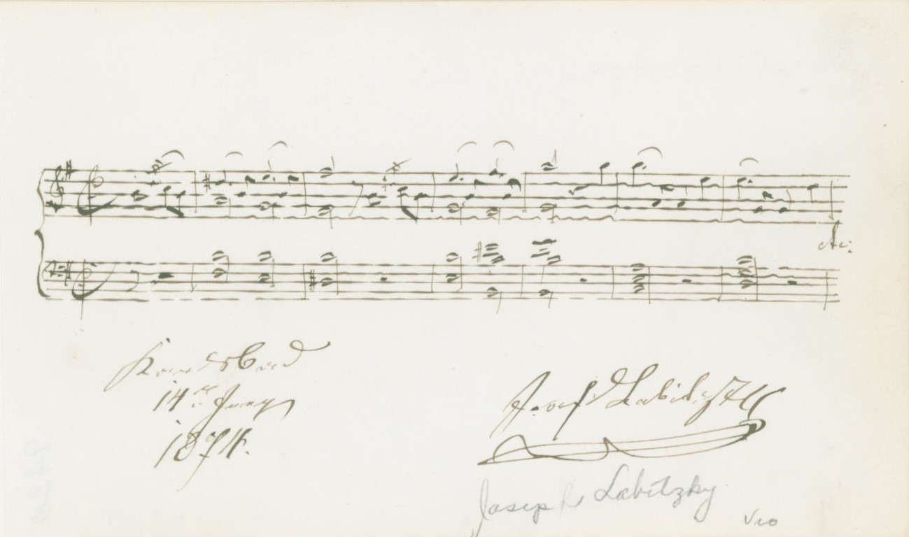 Labitzky, Joseph - Autograph Musical Quotation Signed